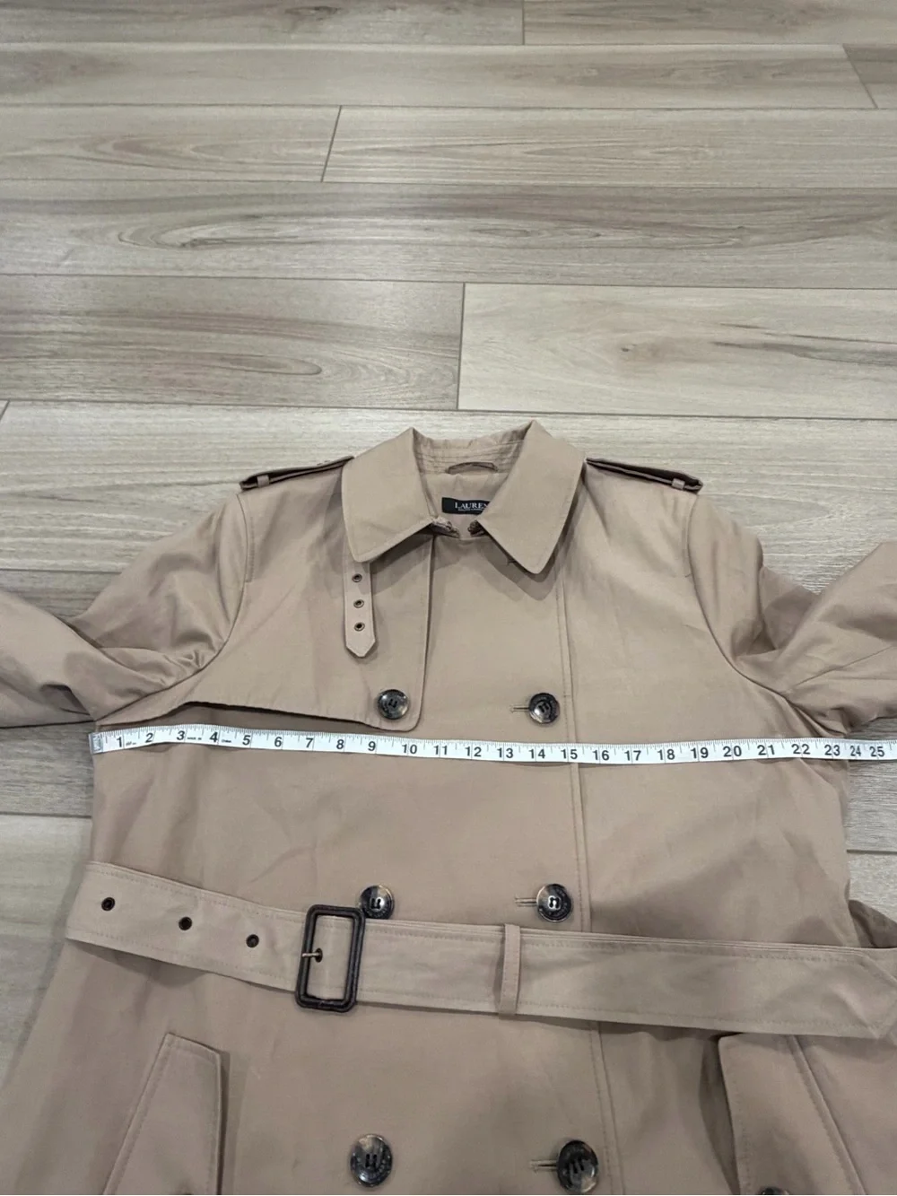 Ralph Lauren Double-Breasted Cotton-Blend Trench Coat Size XL